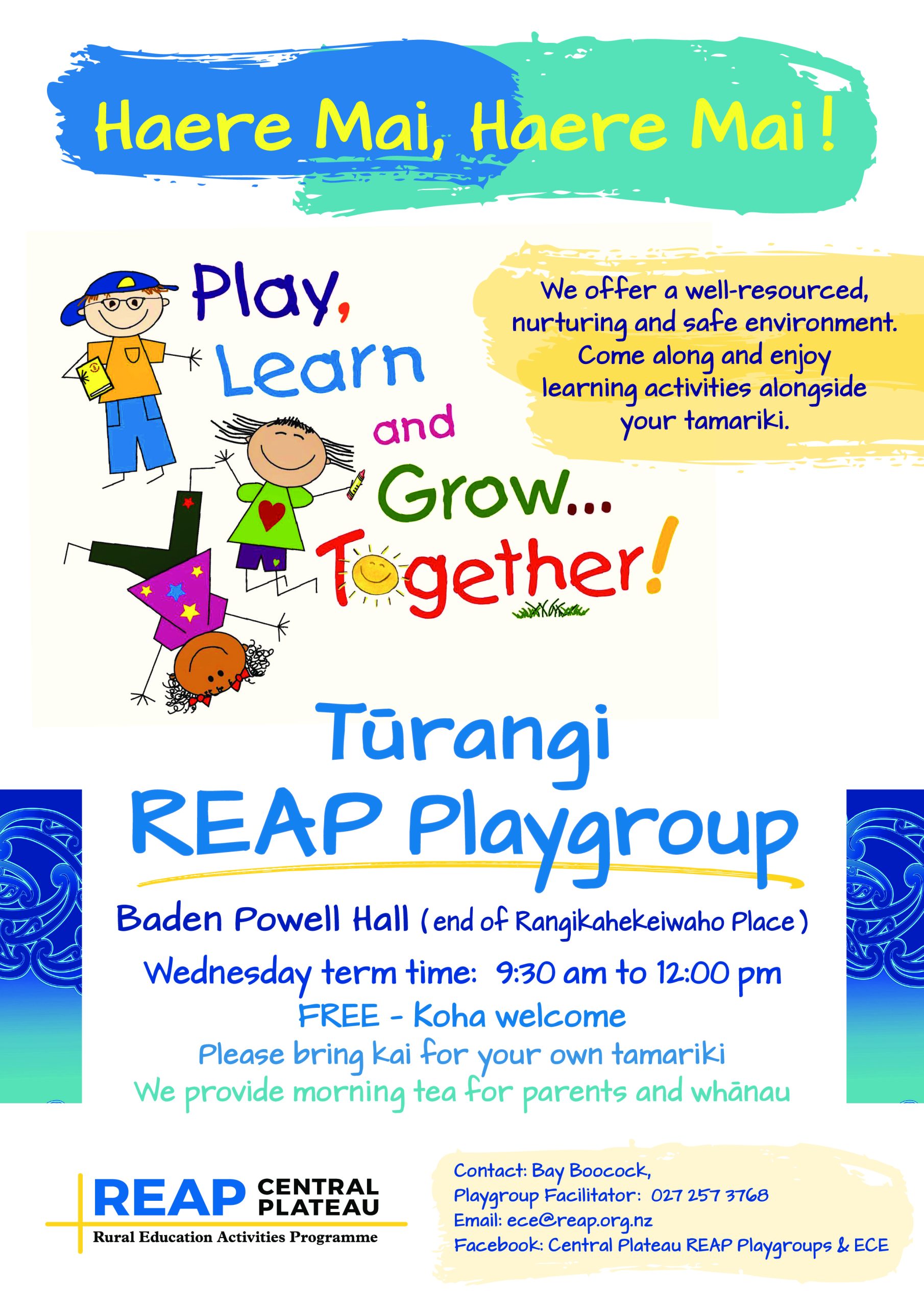 REAP Turangi Playgroup FLYER 2023